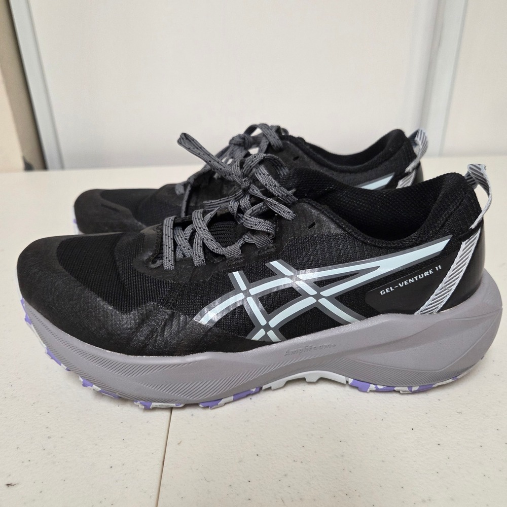 ASICS Gel-Venture 9 Womens Trail Running Shoes Black Purple 1012B313 Size 8